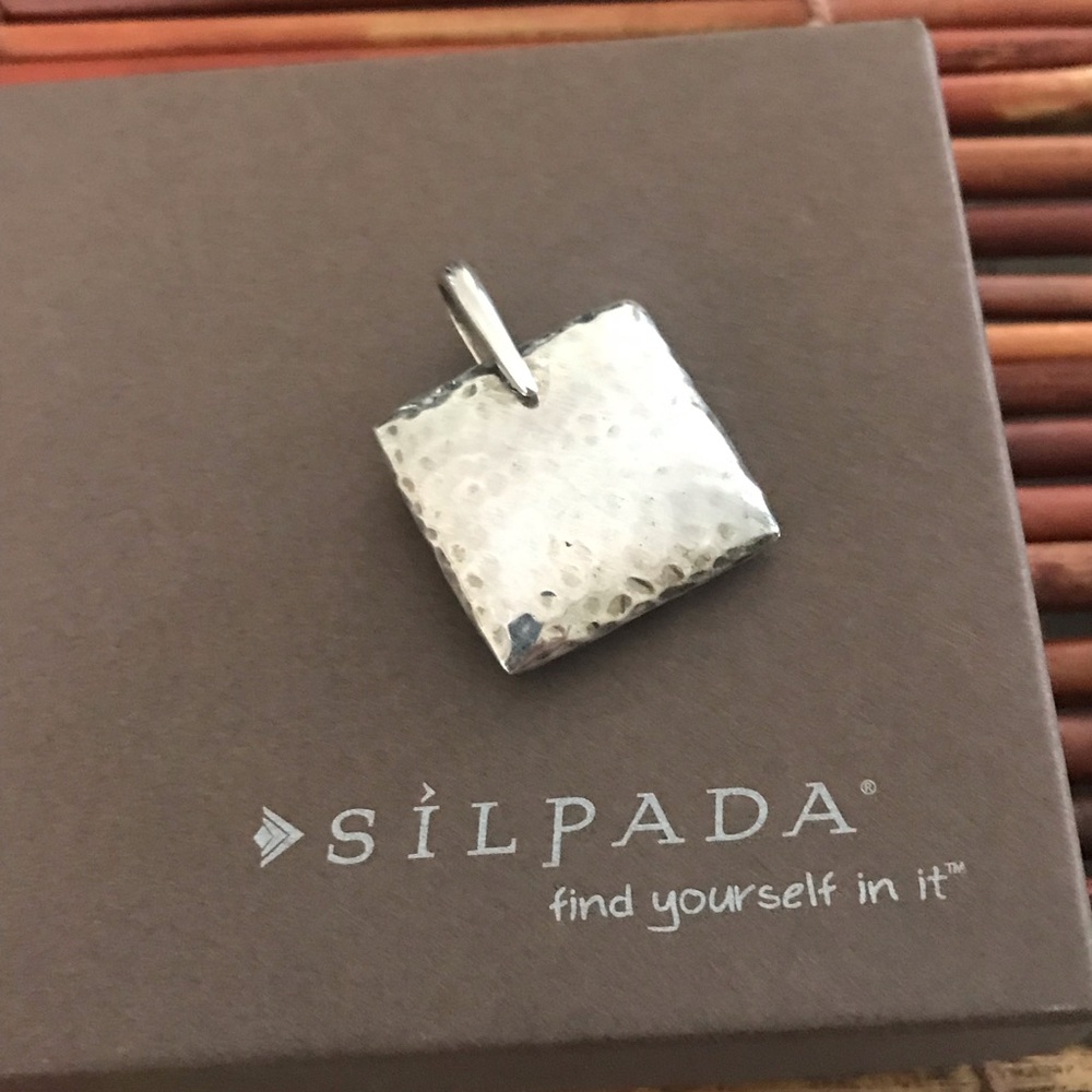 Silpada Sterling Silver Hammered Square Pendant